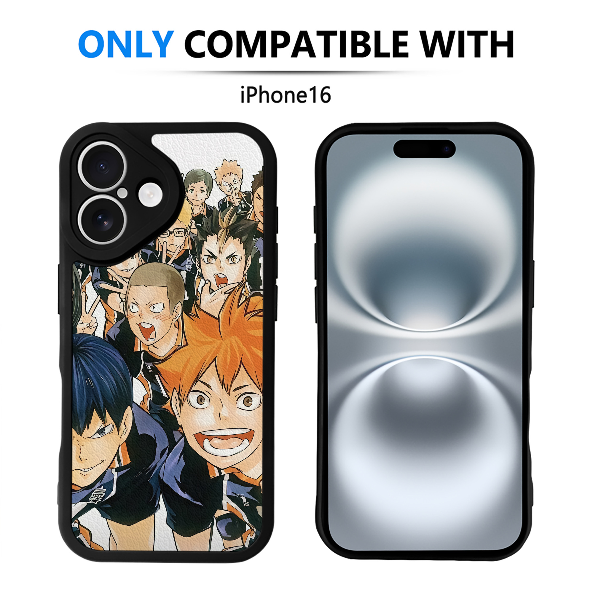 （画像用） ハイキュー!! Haikyu!! 【iPhone 16シリーズ対応】シリコンスマホケース（レザー調） 材質：シリコン